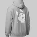 Sweat-shirt Gris Unisexe personnalisé avec portrait d’animal – Woofy