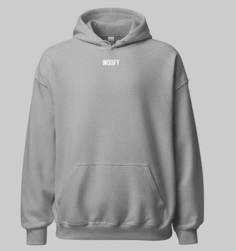 Sweat-shirt Gris Unisexe personnalisé avec portrait d’animal – Woofy