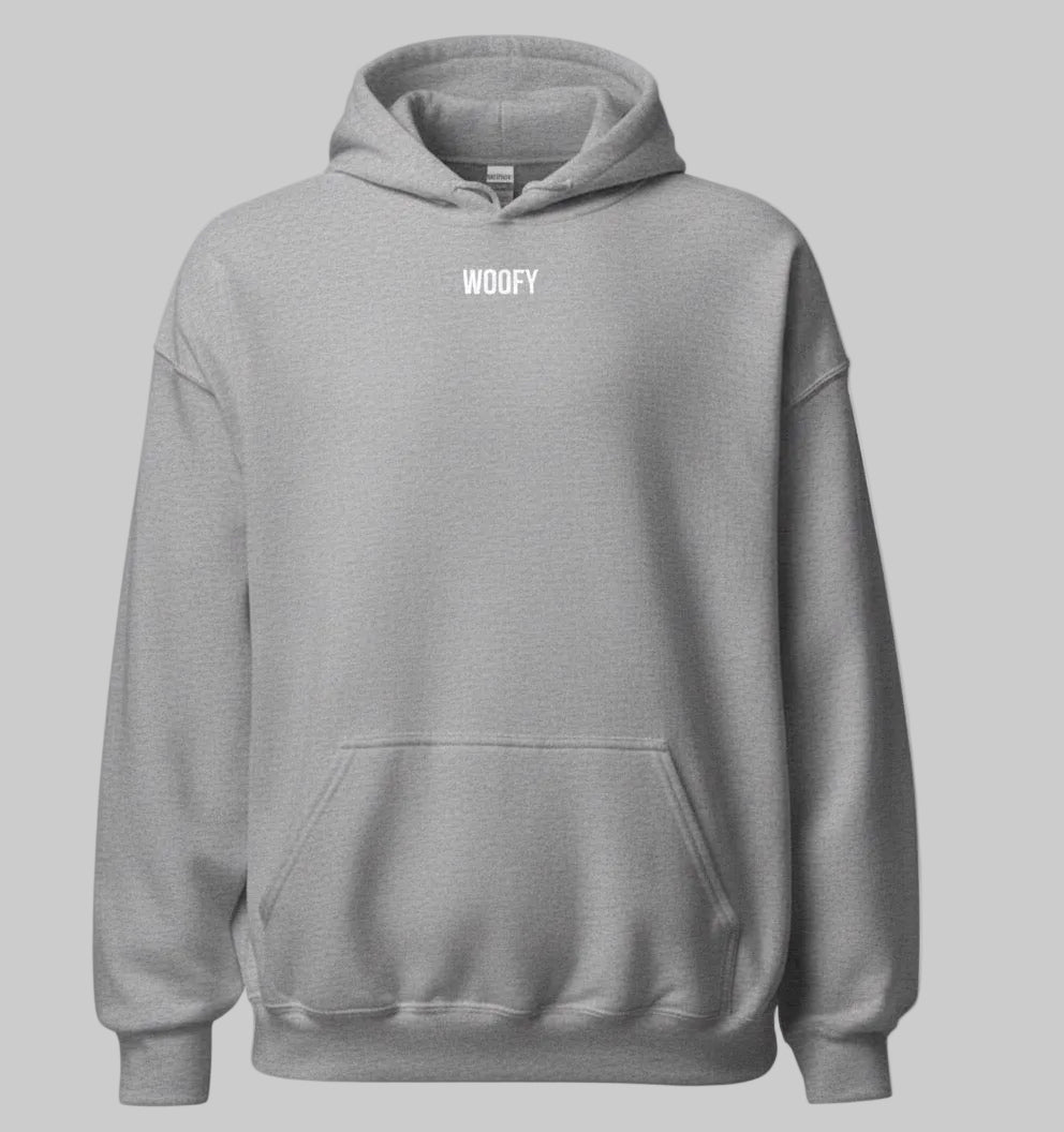 Sweat-shirt Gris Unisexe personnalisé avec portrait d’animal – Woofy